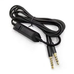 Cabo de áudio trançado 2m para auscultadores gaming Logitech Astro A10 / A40, ficha prata reta, ficha prata com comando com fios, ficha preta com comando com fios