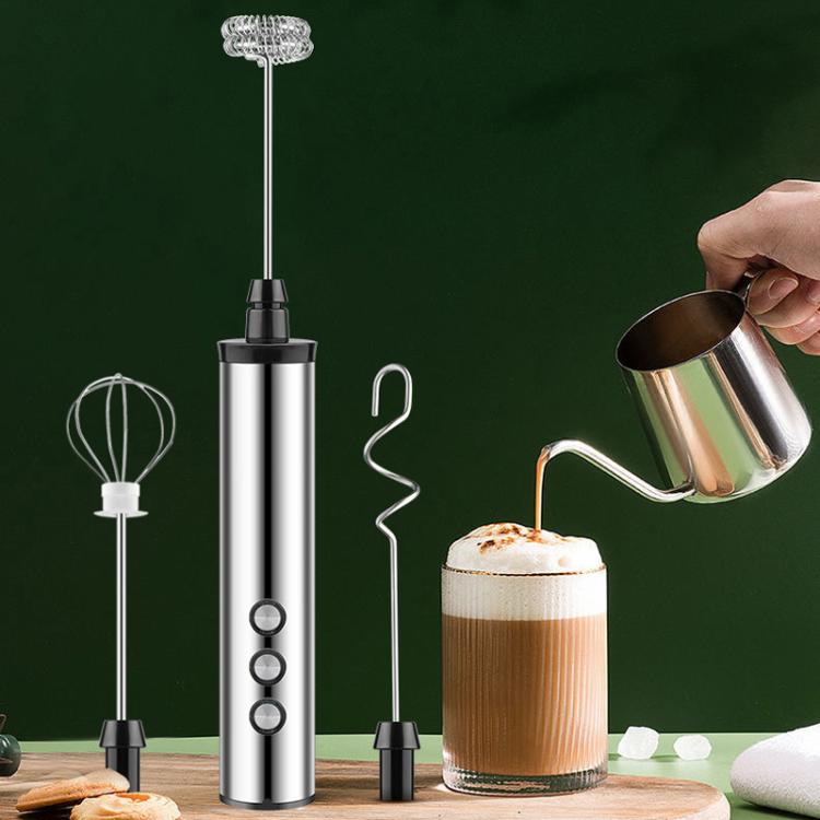 Batedor Elétrico Portátil Recarregável 3 em 1, Mini Espumador de Leite para Cozinha, Recarregável