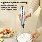 Batedor Elétrico Portátil Recarregável 3 em 1, Mini Espumador de Leite para Cozinha, Recarregável
