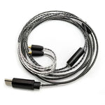 Cabo com ficha Type-C para interface MMCX de 1,2m para auscultadores Shure SE215 / SE315 / SE425 / SE535 / SE846, controlo em linha, padrão
