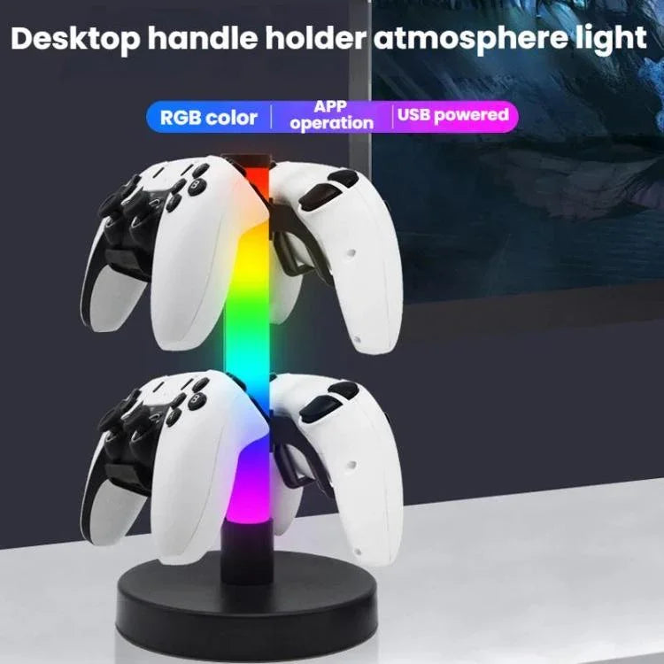 Suporte para auscultadores KBB-81 RGB com luz ambiente, controlo com fios, controlo com fios + controlo remoto, controlo com fios + controlo remoto + aplicação Bluetooth