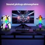 Suporte para auscultadores KBB-81 RGB com luz ambiente, controlo com fios, controlo com fios + controlo remoto, controlo com fios + controlo remoto + aplicação Bluetooth