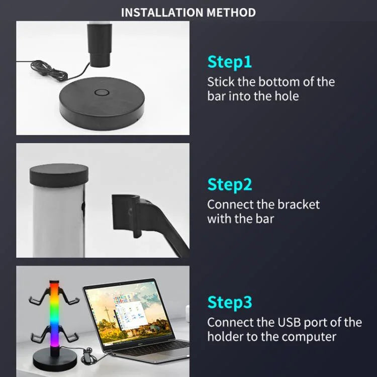 Suporte para auscultadores KBB-81 RGB com luz ambiente, controlo com fios, controlo com fios + controlo remoto, controlo com fios + controlo remoto + aplicação Bluetooth