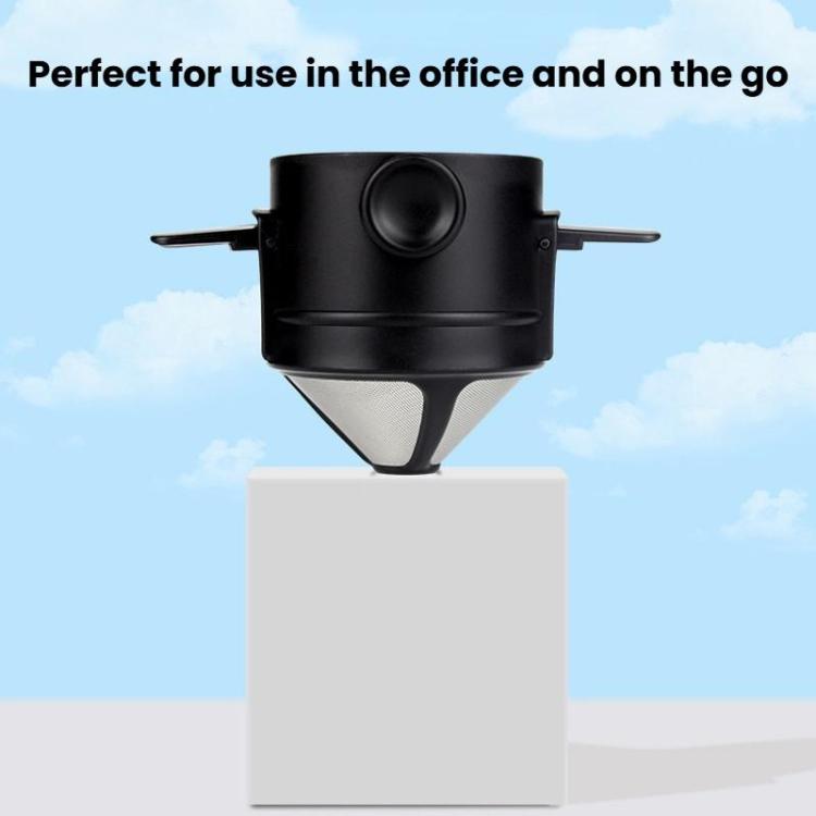 Filtro de Café Portátil Sem Papel, Copo com Filtro de Gotejamento, Cone, Branco, Preto, Preto com Base, Branco com Base