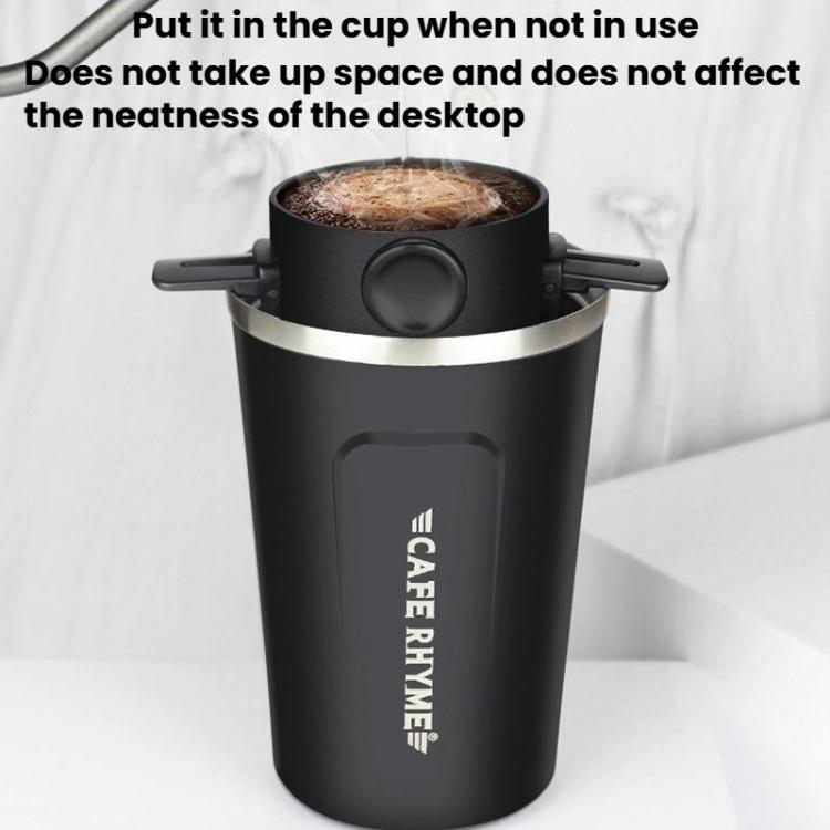Filtro de Café Portátil Sem Papel, Copo com Filtro de Gotejamento, Cone, Branco, Preto, Preto com Base, Branco com Base