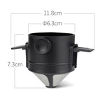 Filtro de Café Portátil Sem Papel, Copo com Filtro de Gotejamento, Cone, Branco, Preto, Preto com Base, Branco com Base