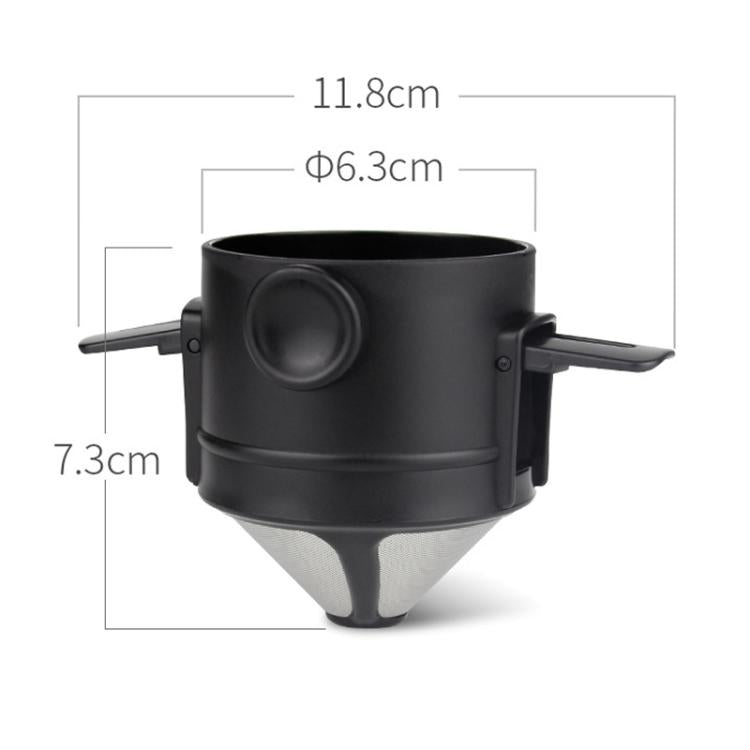 Filtro de Café Portátil Sem Papel, Copo com Filtro de Gotejamento, Cone, Branco, Preto, Preto com Base, Branco com Base
