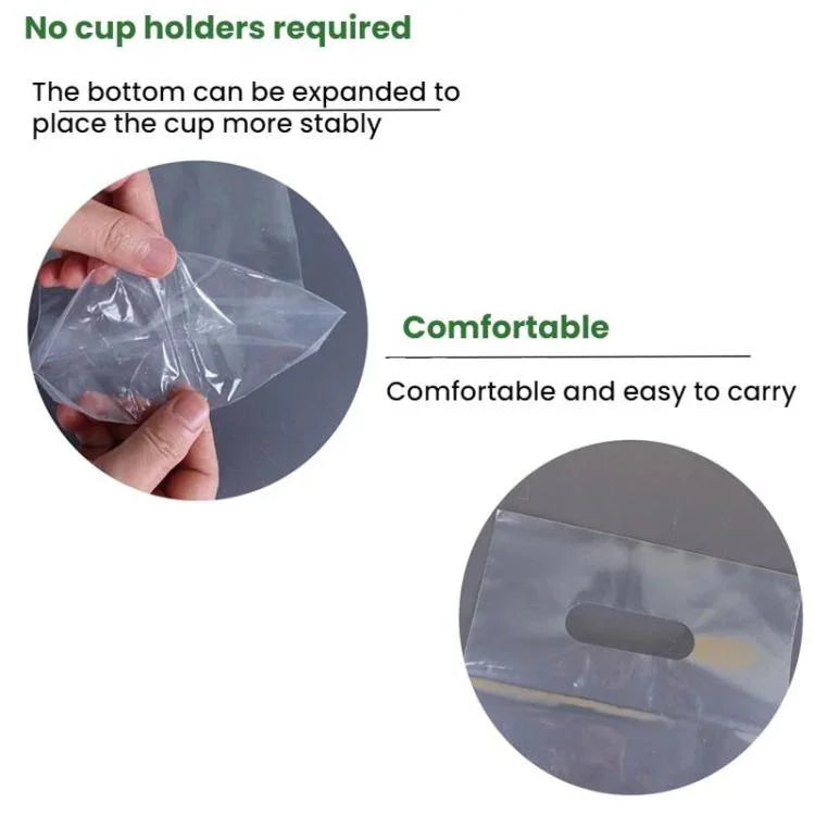 Sacos Descartáveis para Chá com Leite e Café para Takeaway, 100 sacos por pacote, Copo Único 90mm 700ml, Copo Único 98mm 700ml, Copo Duplo 90mm 700ml, Copo Duplo 98mm 700ml, Copo Overlord 120mm 1000ml