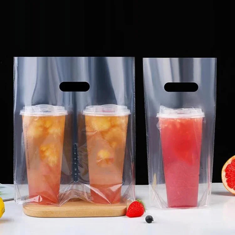 Sacos Descartáveis para Chá com Leite e Café para Takeaway, 100 sacos por pacote, Copo Único 90mm 700ml, Copo Único 98mm 700ml, Copo Duplo 90mm 700ml, Copo Duplo 98mm 700ml, Copo Overlord 120mm 1000ml