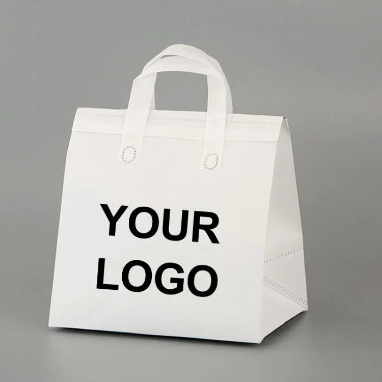Saco Térmico para Takeaway de Papel de Alumínio, 50 Sacos por Pacote, Tamanho: 21x26x11cm, Pequeno 21x26x11cm, Médio 24x24x15cm, Grande 26x26x17cm, Extra Grande 30x30x20cm