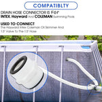 Conector de 2 Vias para Mangueira de Piscina de 1.5 Polegadas para Intex, Coleman, Hayward