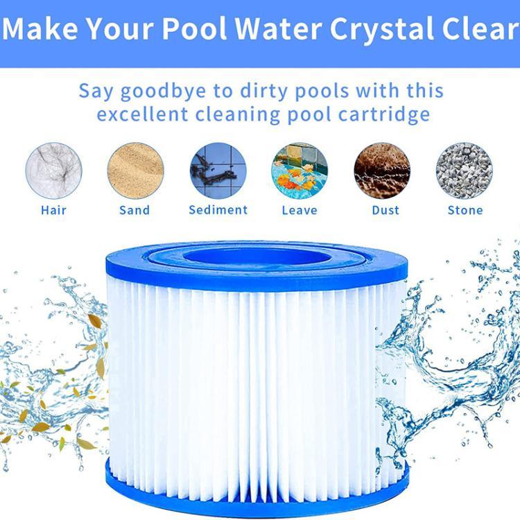 Cartucho de Substituição para Filtro de Limpeza de Piscina para Bestway, Lay-Z-Spa, Coleman, SaluSpa e Intex, Cartucho VI