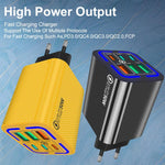 50W 3USB+3Type-C 6 Ports Fast Charging Cell Phone Charger, EU Plug (Black), EU Plug (White), EU Plug (Yellow), US Plug (Black), US Plug (White), US Plug (Yellow), UK Plug (Black), UK Plug (White), UK Plug (Yellow)