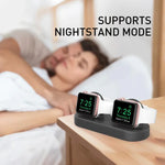Base de Armazenamento 2 em 1 para Apple Watch / Auriculares AhaStyle DD97, Dock de Carregamento de Secretária em Silicone