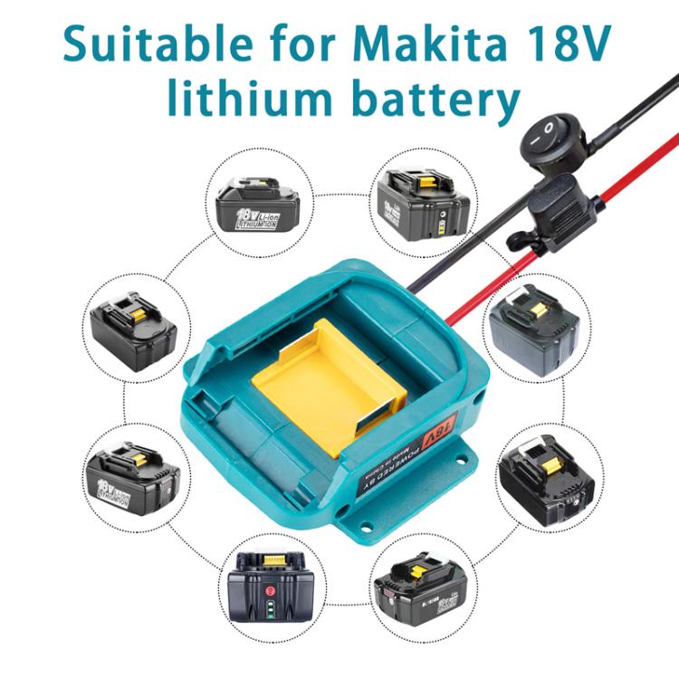 Carregador de bateria de lítio Makita 18V 18650, conversor de bateria para ferramenta, sem interruptor de proteção, com interruptor de proteção