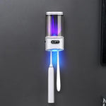 Esterilizador Recarregável UV para Escova de Dentes e Copo, Montagem na Parede - Instalação Sem Perfuração para Utilizador Único