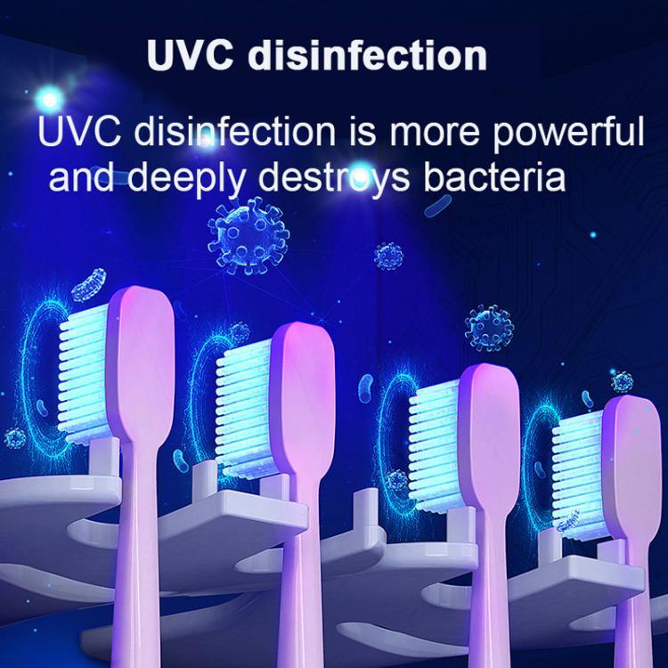 Esterilizador Recarregável UV para Escova de Dentes e Copo, Montagem na Parede - Instalação Sem Perfuração para Utilizador Único