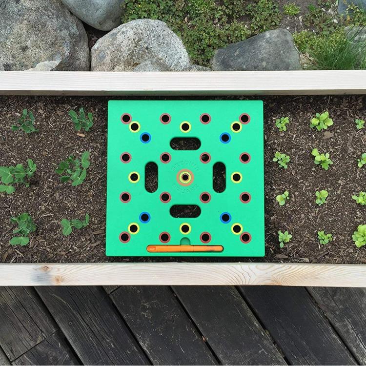 Seeding Stencil Spacing Tool Vegetable Planting Board, Round Orange, Square Green