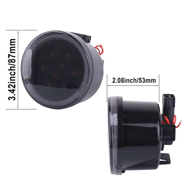 2pcs For Wrangler Plum Blossom-Shaped Yellow LED Car Lights Car Modified Grille Turn Signal Lights, With Aperture, Without Aperture