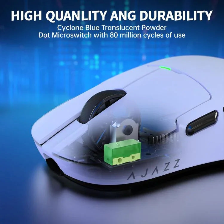 Ajazz Rato Gaming Modo Duplo 2.4G / Com Fio Chip PAW3395, AJ159P com Base de Carregamento Preto, AJ159P com Base de Carregamento Branco, AJ159 Branco