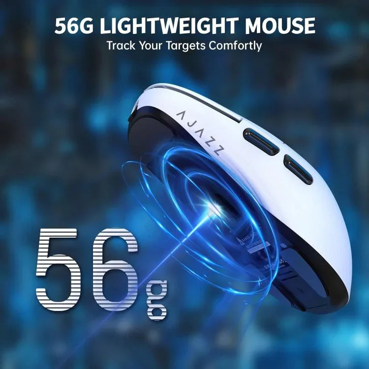 Ajazz Rato Gaming Modo Duplo 2.4G / Com Fio Chip PAW3395, AJ159P com Base de Carregamento Preto, AJ159P com Base de Carregamento Branco, AJ159 Branco