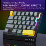 Ajazz AK029 Teclado Gaming com Fio de Mão Única com Interruptor Magnético Rice Edição HIFI com Retroiluminação RGB