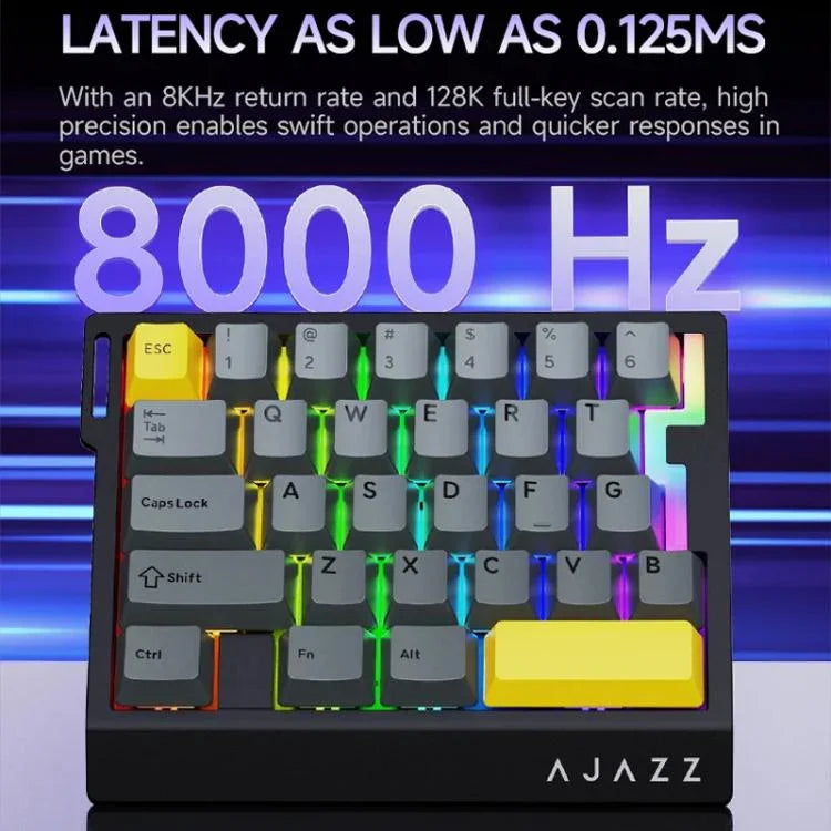Ajazz AK029 Teclado Gaming com Fio de Mão Única com Interruptor Magnético Rice Edição HIFI com Retroiluminação RGB