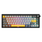 Teclado Mecânico Sem Fios Ajazz AK650 Tri-modo com Botão de Ecrã Luz RGB, Interruptor Flying Fish Roxo Branco Azul, Interruptor Dream Roxo Branco Azul, Interruptor Dream Preto Cinzento Amarelo, Interruptor Dream Gravado Lateral Gradiente Blackberry