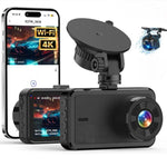 Suporte com Ventosa para Gravador de Condução WiFi com Visão Noturna HD e Gravação Frontal e Traseira Dupla