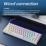 Teclado Mecânico com Eixo Magnético NACODEX NK68 Cor Deslumbrante Com Fios para Escritório e Jogos, 68 Teclas, Branco Normal, Branco com Contorno, Preto com Contorno