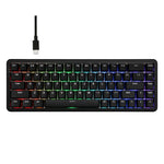 Teclado Mecânico com Eixo Magnético Ajazz AK680 MAX Com Fios e Luz RGB, Preto, Branco, Preto Cinzento Amarelo, Azul Branco Azul Escuro, Gravura Lateral Gradiente Rosa, Preto com Contorno, Branco com Contorno