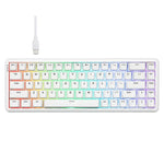 Teclado Mecânico com Eixo Magnético Ajazz AK680 MAX Com Fios e Luz RGB, Preto, Branco, Preto Cinzento Amarelo, Azul Branco Azul Escuro, Gravura Lateral Gradiente Rosa, Preto com Contorno, Branco com Contorno
