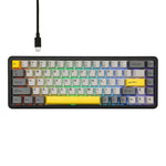 Teclado Mecânico com Eixo Magnético Ajazz AK680 MAX Com Fios e Luz RGB, Preto, Branco, Preto Cinzento Amarelo, Azul Branco Azul Escuro, Gravura Lateral Gradiente Rosa, Preto com Contorno, Branco com Contorno
