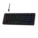 Teclado Mecânico com Eixo Magnético Ajazz AK680 MAX Com Fios e Luz RGB, Preto, Branco, Preto Cinzento Amarelo, Azul Branco Azul Escuro, Gravura Lateral Gradiente Rosa, Preto com Contorno, Branco com Contorno