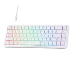 Teclado Mecânico com Eixo Magnético Ajazz AK680 MAX Com Fios e Luz RGB, Preto, Branco, Preto Cinzento Amarelo, Azul Branco Azul Escuro, Gravura Lateral Gradiente Rosa, Preto com Contorno, Branco com Contorno