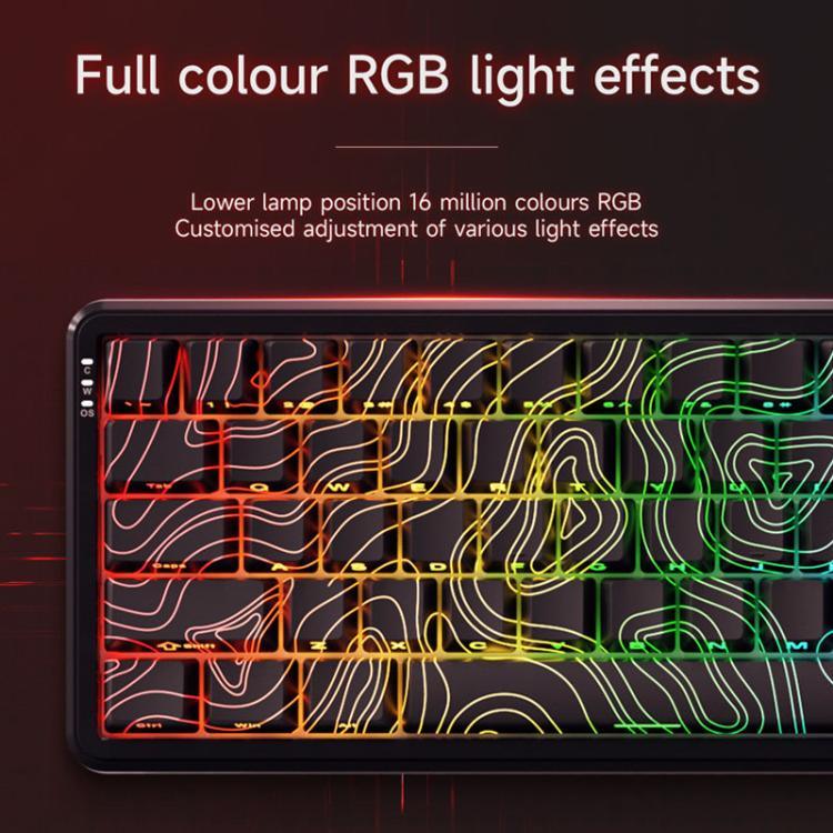 Teclado Mecânico com Eixo Magnético Ajazz AK680 MAX Com Fios e Luz RGB, Preto, Branco, Preto Cinzento Amarelo, Azul Branco Azul Escuro, Gravura Lateral Gradiente Rosa, Preto com Contorno, Branco com Contorno