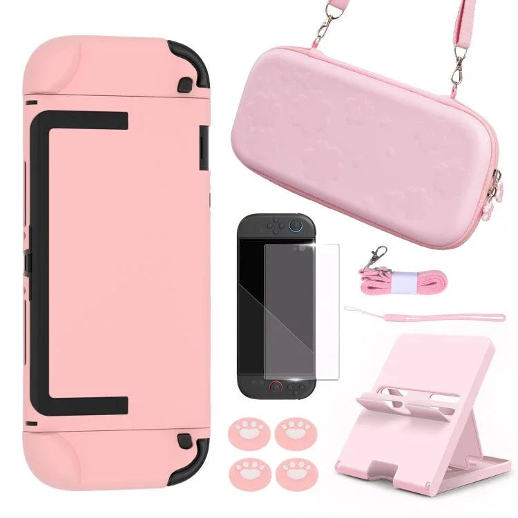 Conjunto de Acessórios Sakura para Nintendo Switch 2, Estojo de Transporte Portátil com Capa, 4 Protetores para Polegares, Protetor de Ecrã e Suporte