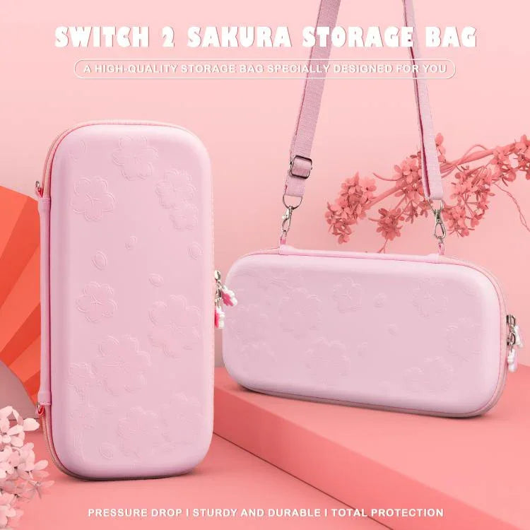 Conjunto de Acessórios Sakura para Nintendo Switch 2, Estojo de Transporte Portátil com Capa, 4 Protetores para Polegares, Protetor de Ecrã e Suporte