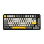 Teclado Mecânico Ajazz AK820 MAX 75 Teclas com Gaxeta Hot-swappable e Luz RGB, Eixo Ice Cream Tri-modo Preto Cinzento Amarelo, Eixo Magnético com Fios Preto Cinzento Amarelo, Eixo Magnético com Fios Gravado Lateral Gradiente Cinzento