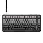 Teclado Mecânico Ajazz AK820 MAX 75 Teclas com Gaxeta Hot-swappable e Luz RGB, Eixo Ice Cream Tri-modo Preto Cinzento Amarelo, Eixo Magnético com Fios Preto Cinzento Amarelo, Eixo Magnético com Fios Gravado Lateral Gradiente Cinzento