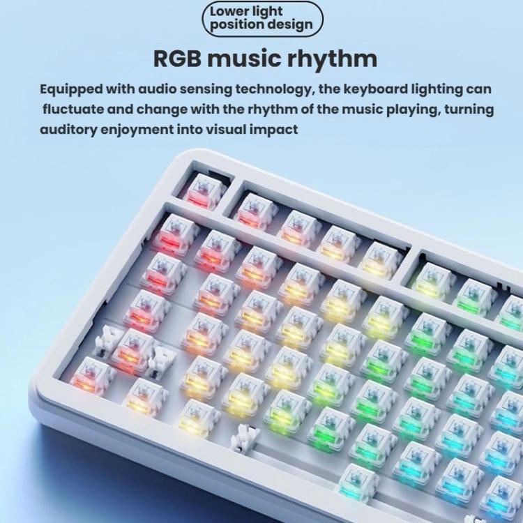 Teclado Mecânico Ajazz AK820 MAX 75 Teclas com Gaxeta Hot-swappable e Luz RGB, Eixo Ice Cream Tri-modo Preto Cinzento Amarelo, Eixo Magnético com Fios Preto Cinzento Amarelo, Eixo Magnético com Fios Gravado Lateral Gradiente Cinzento