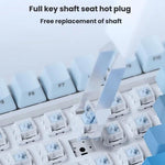 Teclado Mecânico Ajazz AK820 MAX 75 Teclas com Gaxeta Hot-swappable e Luz RGB, Eixo Ice Cream Tri-modo Preto Cinzento Amarelo, Eixo Magnético com Fios Preto Cinzento Amarelo, Eixo Magnético com Fios Gravado Lateral Gradiente Cinzento