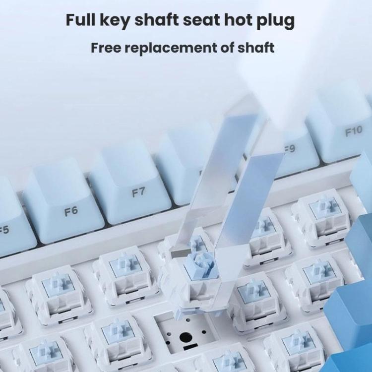 Teclado Mecânico Ajazz AK820 MAX 75 Teclas com Gaxeta Hot-swappable e Luz RGB, Eixo Ice Cream Tri-modo Preto Cinzento Amarelo, Eixo Magnético com Fios Preto Cinzento Amarelo, Eixo Magnético com Fios Gravado Lateral Gradiente Cinzento