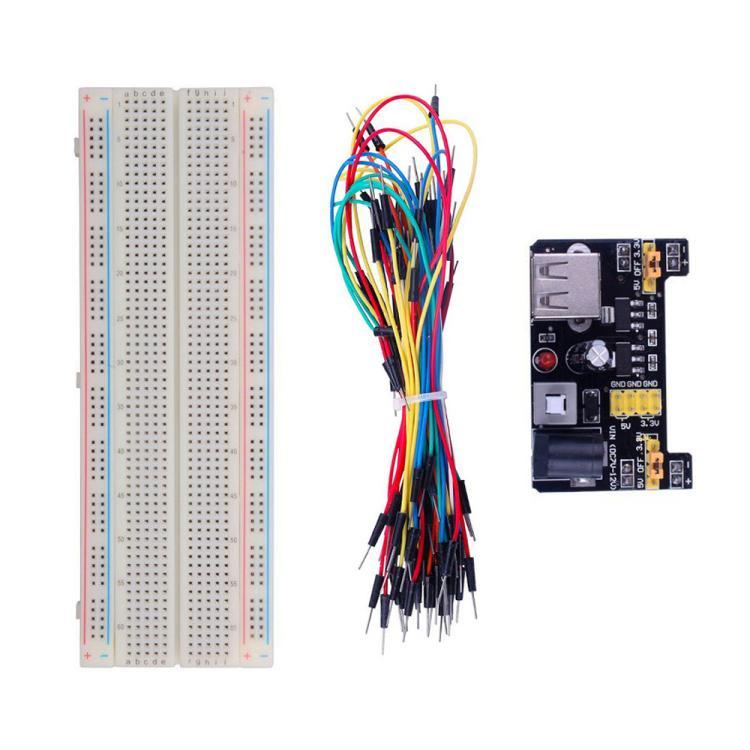 MB-102 Breadboard de 830 furos + Módulo de Alimentação + 65 Fios para Breadboard