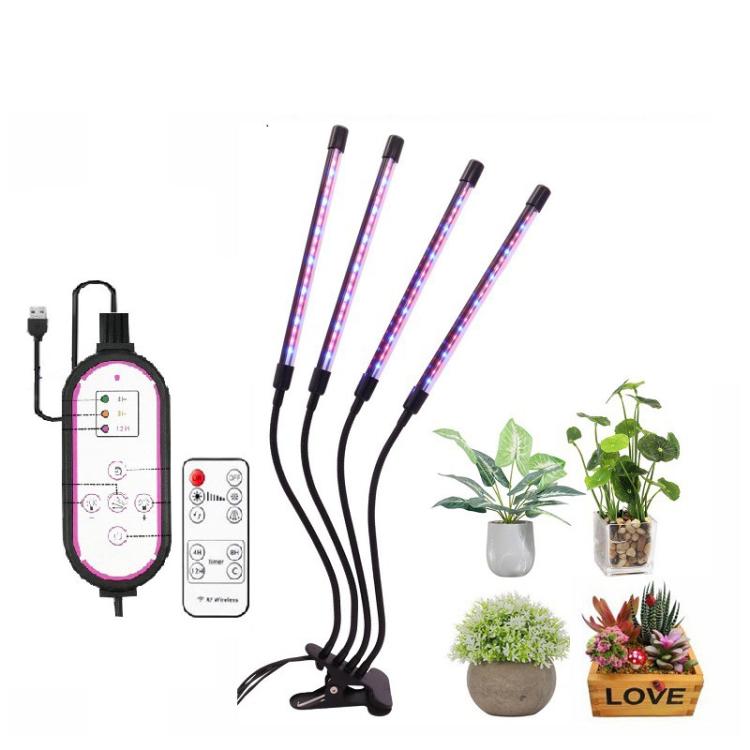Luz de Crescimento para Plantas com Clip, Espectro Completo, com Controlo Remoto, 2 Cabeças, 3 Cabeças, 4 Cabeças
