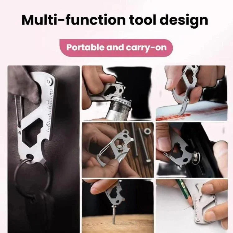 Chave de Fenda Multifuncional para Exterior Abridor de Garrafas Gadgets Portáteis 7 em 1, Fivela Redonda para Montanhismo