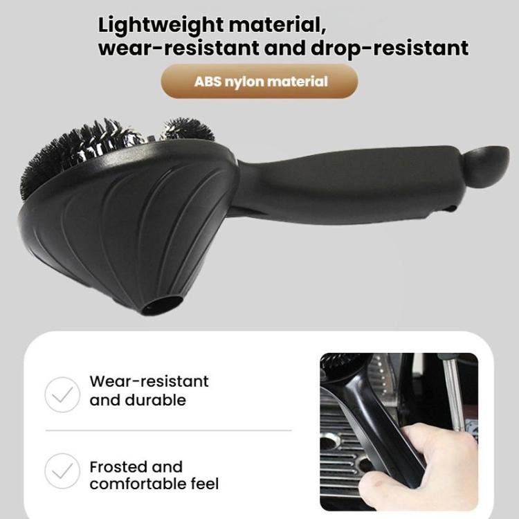 Escova de Limpeza para Cabeça de Grupo de Máquina de Espresso 58mm com Design de Funil e Cerdas de Nylon para Porta-filtro