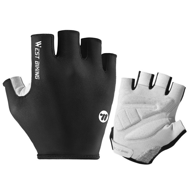 WEST BIKING Luvas de Ciclismo Respiráveis, Absorventes de Impactos, Antiderrapantes e Meio Dedo, M, L, XL, XXL