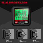 HABOTEST Tomada de Teste Elétrico Inteligente com Display Digital, HT97B Plugue US, HT97D Plugue EU, HT97E Plugue UK