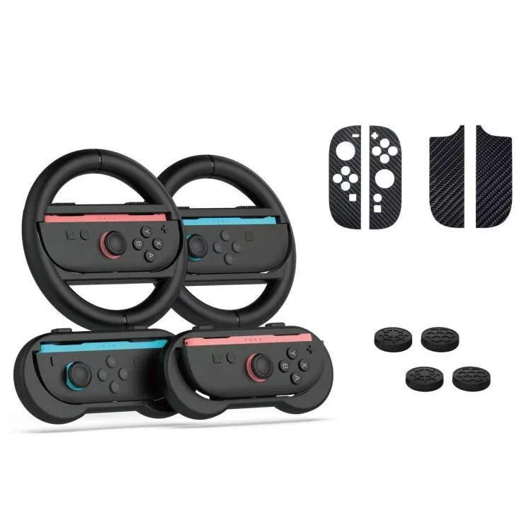 Conjunto de Acessórios 10 em 1 PGTECH para Nintendo Switch 2, Volantes, Pegas, Tampas para Thumbstick